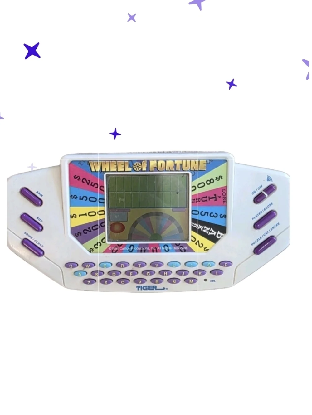 Vintage 1995 Tiger Electronics Wheel of Fortune Handheld Game with Cartridge 7